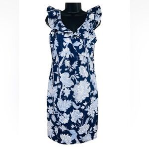 Gretchen Scott Size S Floral Sleeveless Dress W/Pockets Knee Length